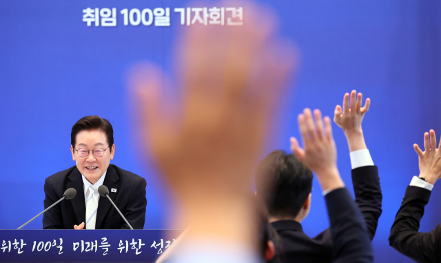 이재명 대통령이 11일 청와대 영빈관에서 열린 취임 100일 기자회견 