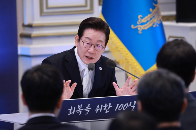 이재명 대통령이 11일 청와대 영빈관에서 열린 취임 100일 기자회견 