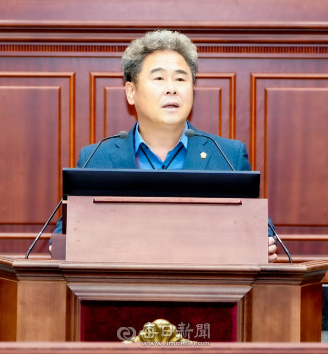 11일 열린 경주시의회 제292회 임시회 제2차 본회의에서 5분 자유발언을 하는 오상도 시의원, 경주시 제공