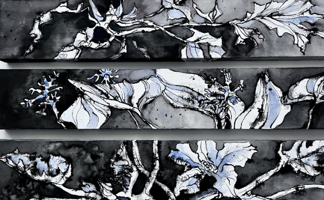 레기나 보데(Regina Bode), Overgrown, Ink and watercolor on canvas