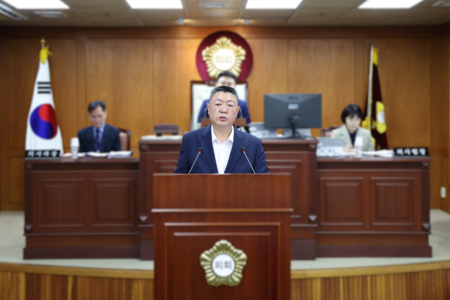 김오성 중구의원은 12일 오전 열린 제307회 임시회 본회의에서 5분 자유발언을 통해 중구 도심재생문화재단의 해산을 촉구했다. 대구 중구의회 제공