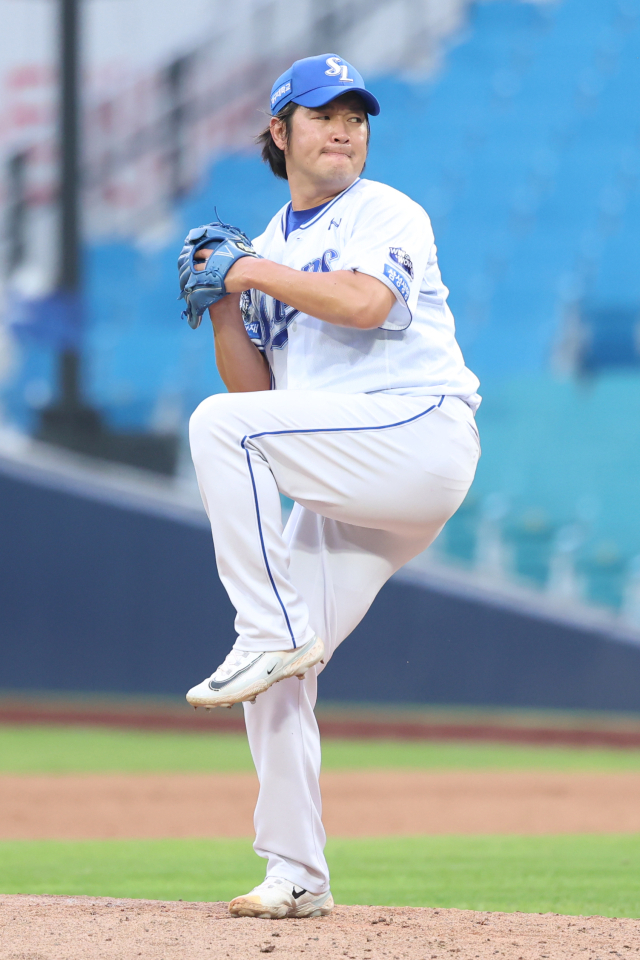 삼성 라이온즈의 불펜 송은범. 삼성 제공