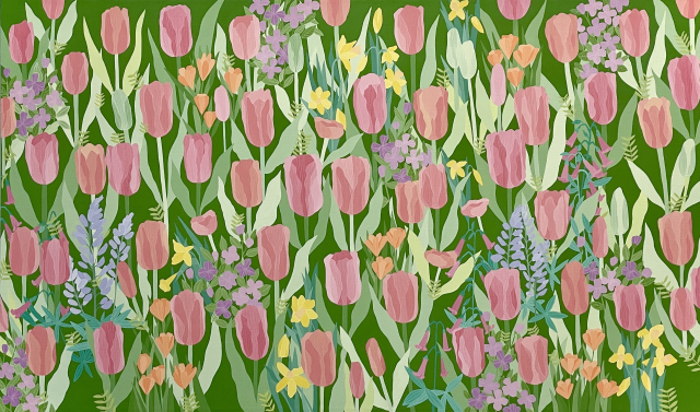 박한별, Garden, 162.2x97cm, gouache on canvas, 2025