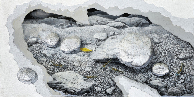김병집, Cleanest Water(일급수), Mixed media, 80x40cm