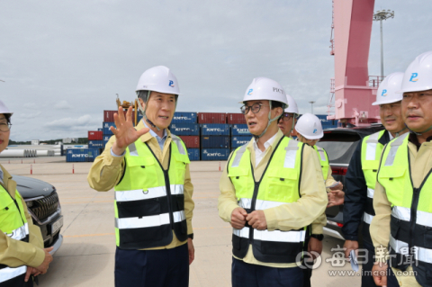 전재수 해수부 장관 APEC 해상호텔(크루즈) 점검 위해 포항 현장 찾아