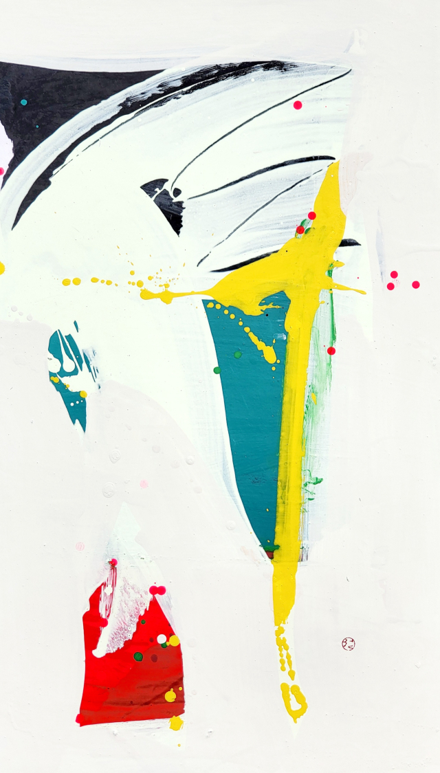 권기철, untitled, 91x53cm, 한지 위에 혼합재료, 2025.