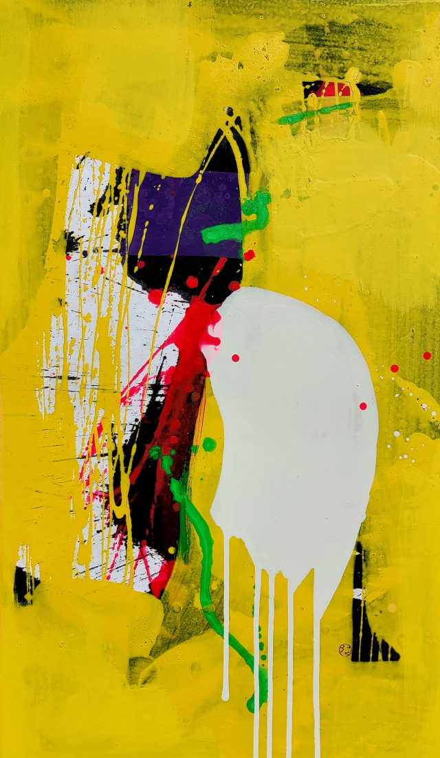 권기철, untitled, 91x53cm, 한지 위에 혼합재료, 2025.