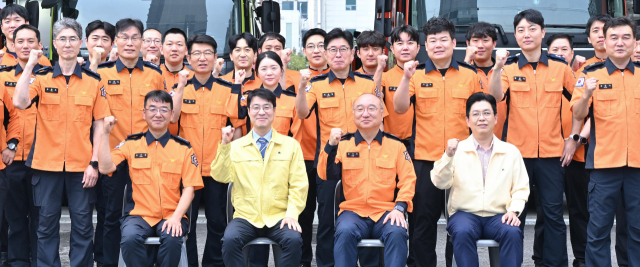 김정기 대구시장 권한대행은 추석 연휴를 앞둔 2일 오전 강북소방서와 도시철도 종합관제센터를 방문했다. 대구시 제공.
