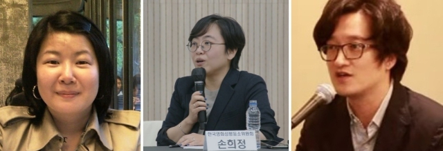 영화진흥위원회 성평등소위원회에서 활동 중인 여미정 프로듀서(왼쪽), 손희정 평론가(가운데), 정상민 아우라픽처스 대표(오른쪽). 영화진흥위원회 및 유튜브