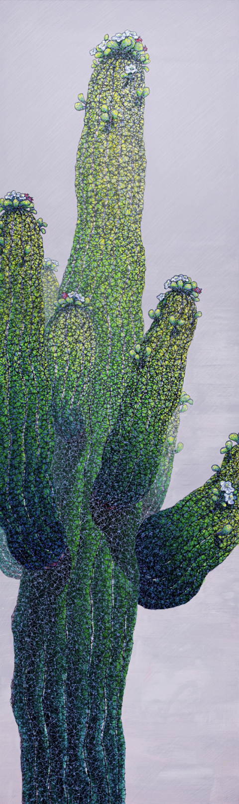 손은진, process-rains day, 60x200cm, mixed media on panel, 2025