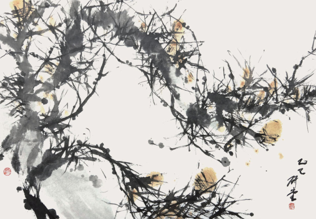 연당 최영희, 소나무(松), 한지에 수묵채색, 68x98cm