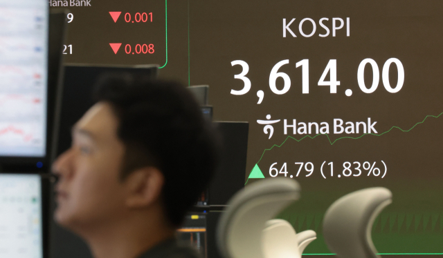 10일 서울 중구 하나은행 딜링룸 현황판. 본문관 무관한 사진. 연합뉴스