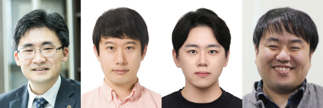 사진 왼쪽부터 DGIST 최지웅 교수, 이상철 선임연구원, 진우철 박사과정생과 TORIS 오대건 대표. DGIST 제공.