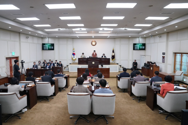 14일 열린 수성구의회 제272회 임시회 제1차 본회의. 수성구의회 제공