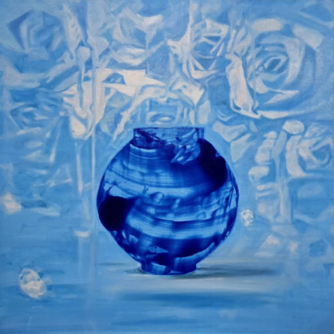 이경희, Bloom and Moon, 90.9x90.9cm, Oil on canvas