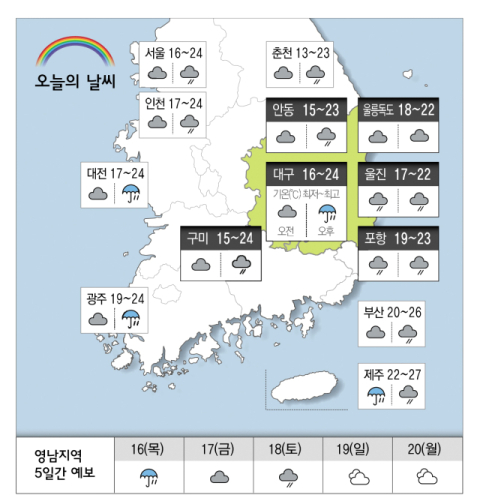 [날씨] 10월 15일(수) 