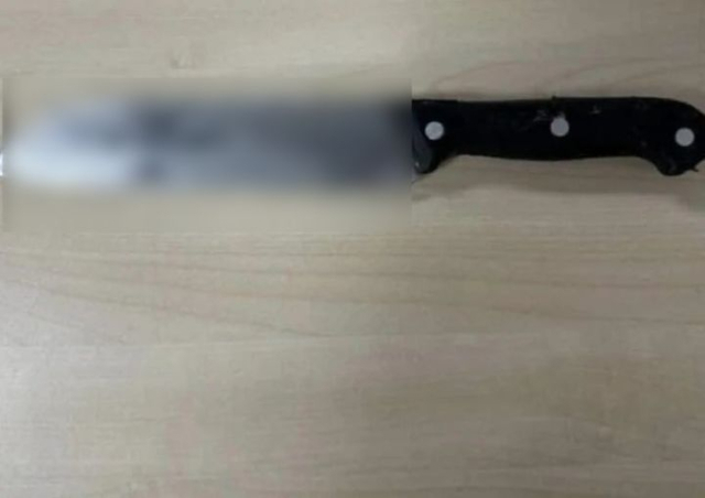 남자친구의 성기를 자르는 데 사용된 것으로 추정되는 흉기. 머스트쉐어뉴스.