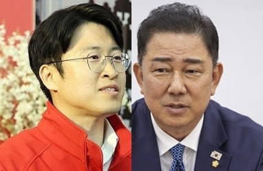 류제화 국민의힘 세종갑 당협위원장, 김병기 더불어민주당 원내대표. 연합뉴스