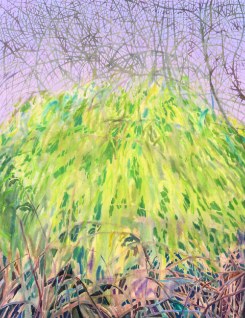 이재호, 지나치는 풍경, 145.5×112.1cm, acrylic on canvas, 2025.