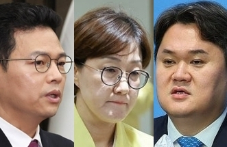 박정훈 국민의힘 국회의원, 김현지 대통령실 제1부속실장(전 총무비서관), 김지호 더불어민주당 대변인. 연합뉴스