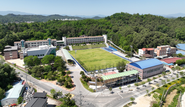 대한민국 철도 인재의 요람으로 우뚝 선 경북 영주시 한국철도고등학교 전경. 철도고 제공