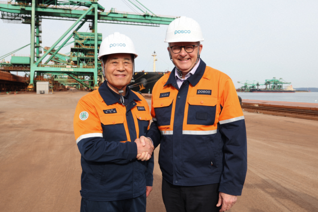 30일 호주 앤서니 앨버니지 총리가 포항제철소를 방문해 한-호 경제 협력을 약속했다. 포스코 제공