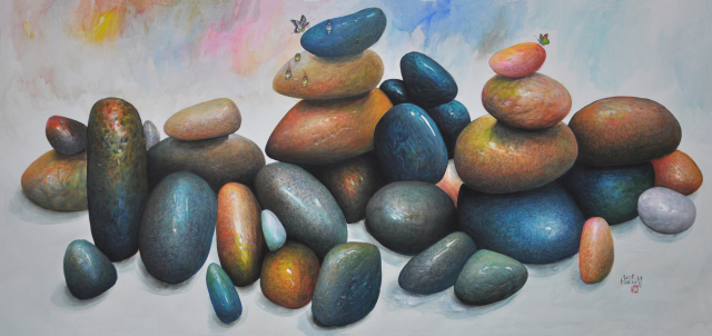 남학호, 석접(石蝶)25193, 104x49cm(변형25호), Acrylic on Canvas