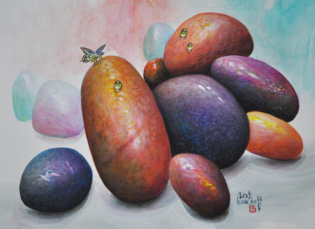 남학호, 석접(石蝶)25186, 33.4x24.2cm(4F), Acrylic on Canvas