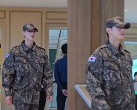 '외모로 국위선양'…군복 입은 차은우, APEC 행사장서 포착