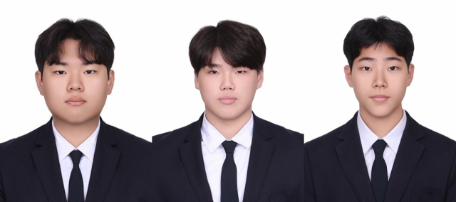 왼쪽부터 한국농어촌공사 기술원에 합격한 3학년 스마트농생명과 황채원 학생, 한국도시철도공사(코레일) 토목 분야에 합격한 3학년 스마트농생명과 전성빈 학생, 한국토지주택공사(LH) 기술직 조경 분야에 합격한 3학년 도시공간조경과 임정준 학생. 대구시교육청 제공