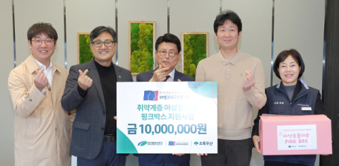 전국금융산업노동조합 iM뱅크대구은행지부,  대구지역 취약계층 여성 청소년 '핑크박스' 지원금 전달