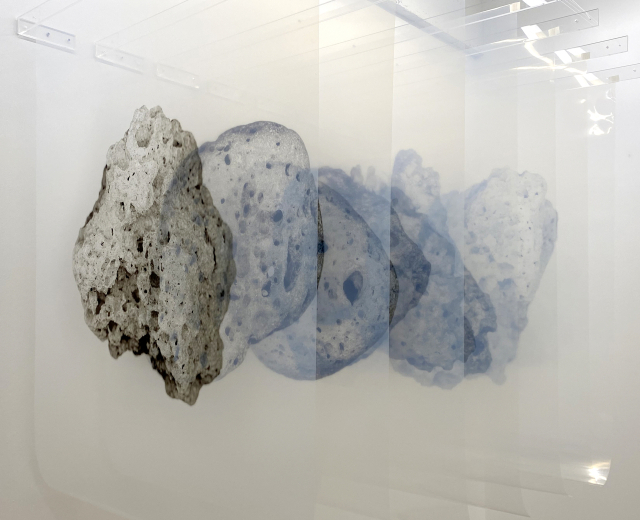 서진은, The Stone, 투명 필름 위에 디지털프린트, 가변설치, 2025