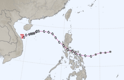 24호 태풍 펑선(10월 18~23일) 최종 경로. 기상청 홈페이지