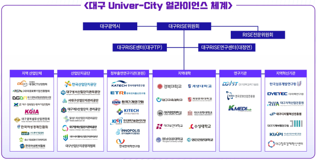 대구 Univer-City 얼라이언스 체계도. 대구시 제공