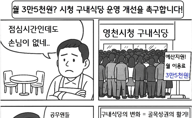'월 3만5천원' 구내식당에…영천 시의원 