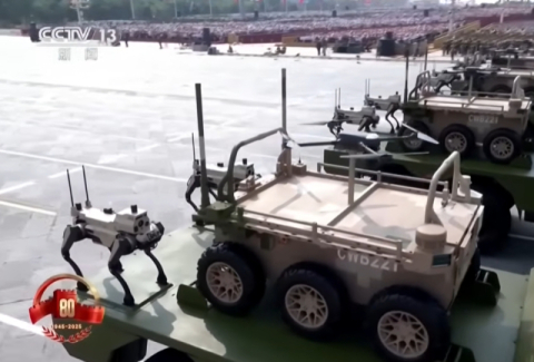 中, 대만 상륙 훈련에 등장한 '늑대 로봇'