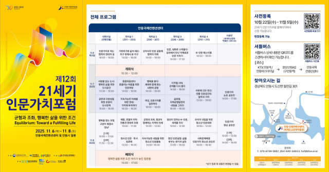 제12회 21세기 인문가치포럼 포스터. 안동시 제공