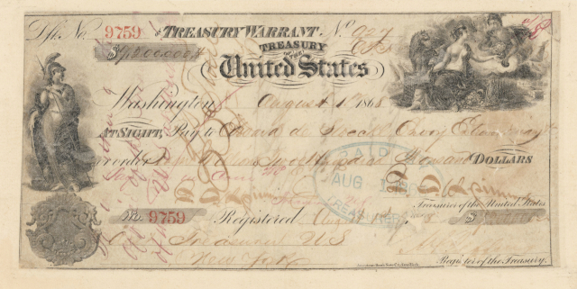 알래스카 매입에 사용했다는 수표.