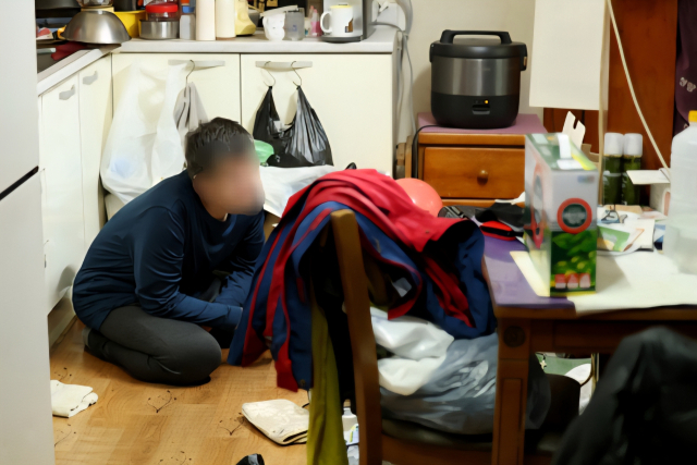 7일 대구 남구의 한 주택에서 발달장애인 상훈(46·가명) 씨가 어머니의 돌봄을 기다리고 있다. 김영진 기자 kyjmaeil@imaeil.com
