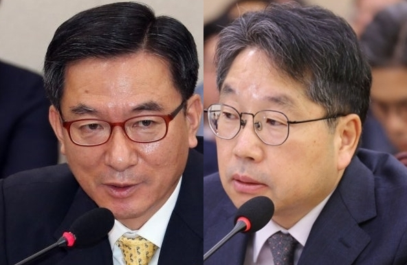 정성호 법무부 장관, 노만석 검찰총장 직무대행. 연합뉴스