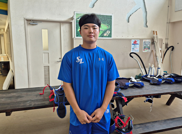 일본 오키나와 온나손에서 마무리 훈련 중인 삼성 라이온즈의 이승민. 채정민 기자