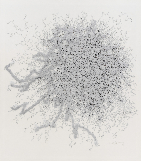 한지 위, 실과 레이어로 펼쳐낸 치유와 사유의 공간