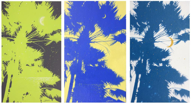 지철형, 팜트리시리즈 실루엣_그리움, 45.5x27.3cm, 캔버스에 아크릴, 혼합재료, 2024