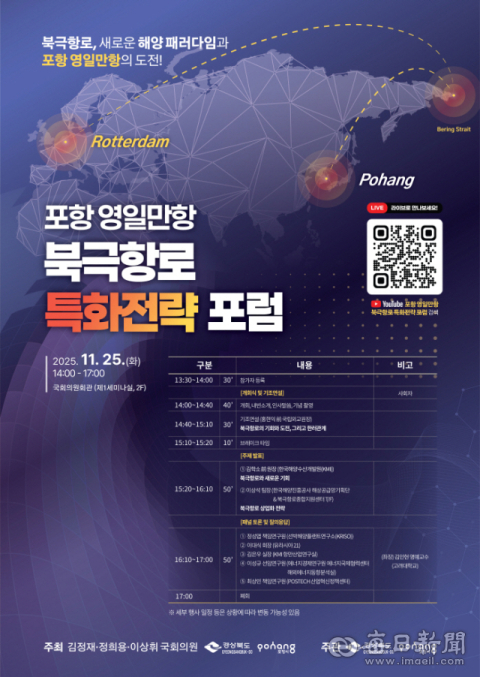 '북극항로 거점 영일만항' 포항시 新로드맵 모색 25일 포럼