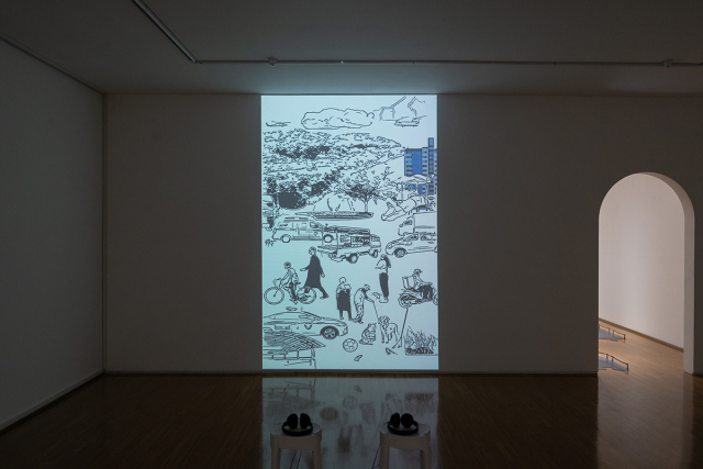 윤지영, 시각음계Ⅱ, 2024, 단채널비디오, 6분53초, 사운드, 영상 설치