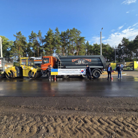 SG, 우크라이나 850m 시범포설 'K-아스콘' 정부 기준 충족