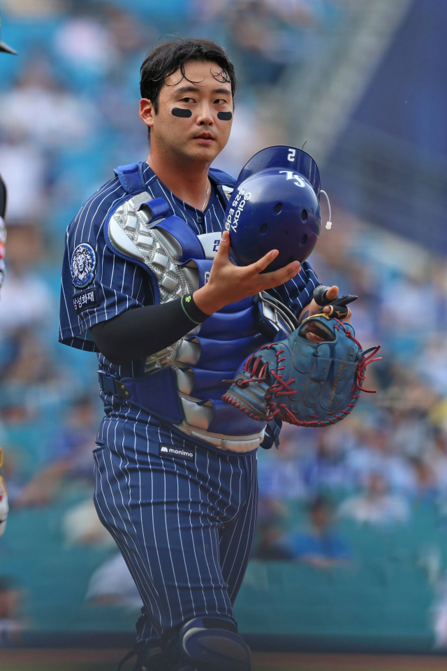 삼성 라이온즈의 김재성. 삼성 제공