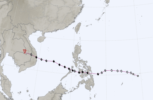 25호 태풍 갈매기(11월 1~7일) 최종 경로. 기상청