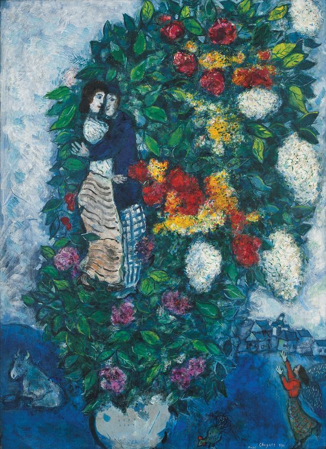 마르크 샤갈(1887-1985), Belarusian/French, Bouquet de Fleurs, oil on canvas, 100.4×73.2cm(40), 1937. 서울옥션 제공