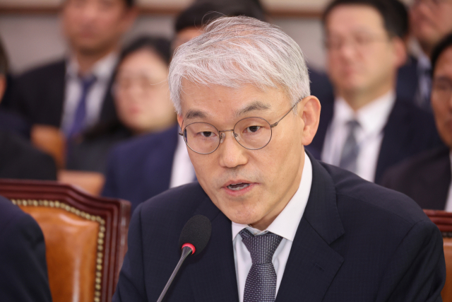 천대엽 법원행정처장이 30일 서울 여의도 국회 법제사법위원회에서 열린 종합감사에서 답변하고 있다. 연합뉴스